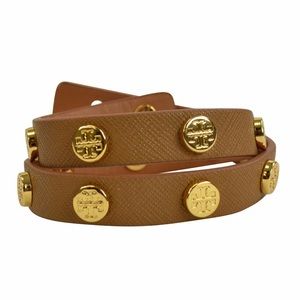 Tory Burch leather wrap bracelet.
